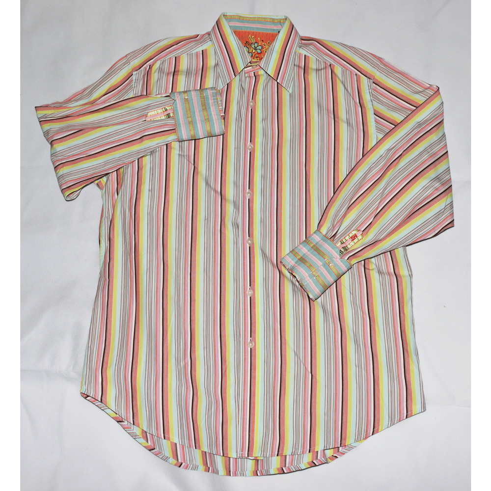 Robert Graham Men's Long Sleeve Button Front Shirt Size Medium